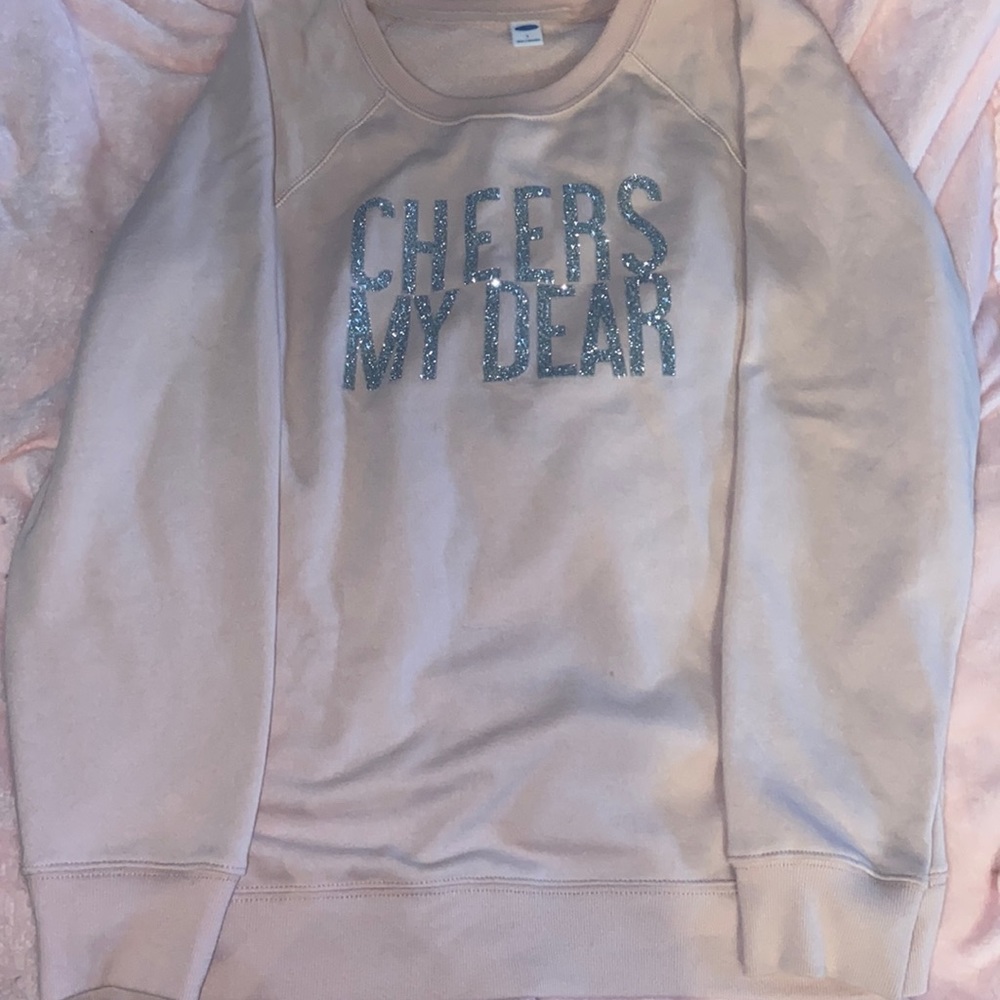 Old Navy Pink “Cheers My Dear” Sweatshirt, Size L